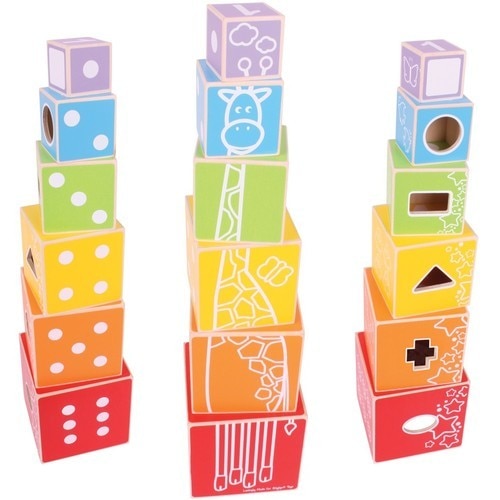 Cuburi Bigjigs Colorate Pastel