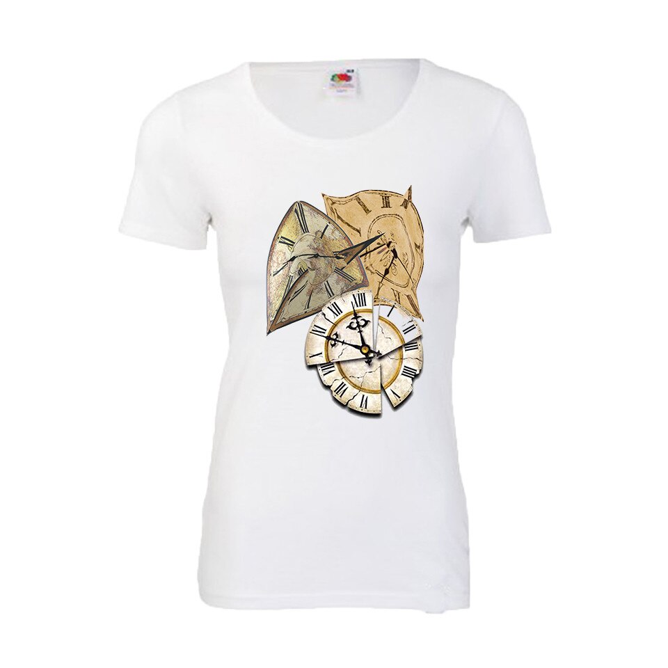 Tricou dama personalizat DTG Ceasuri Alb L