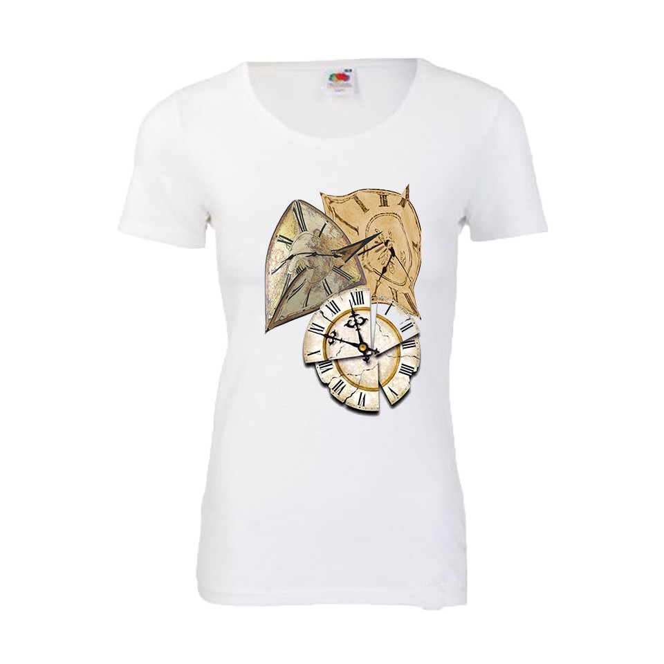 Tricou dama personalizat DTG Ceasuri Alb M