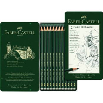 Set arta creioane grafit Faber-Castell Castell 9000, 12 buc/set Set arta creioane grafit Faber-Castell Castell 9000, 12 buc/set