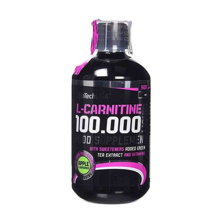 L-Carnitine 100 000 течен, BiotechUSA, с вкус на ябълка, 500 мл