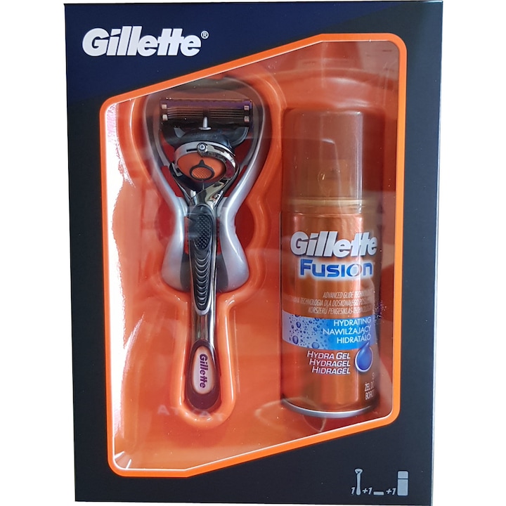 Комплект самобръсначка Gillette Fusion, 1 брой + гел за бръснене 75мл