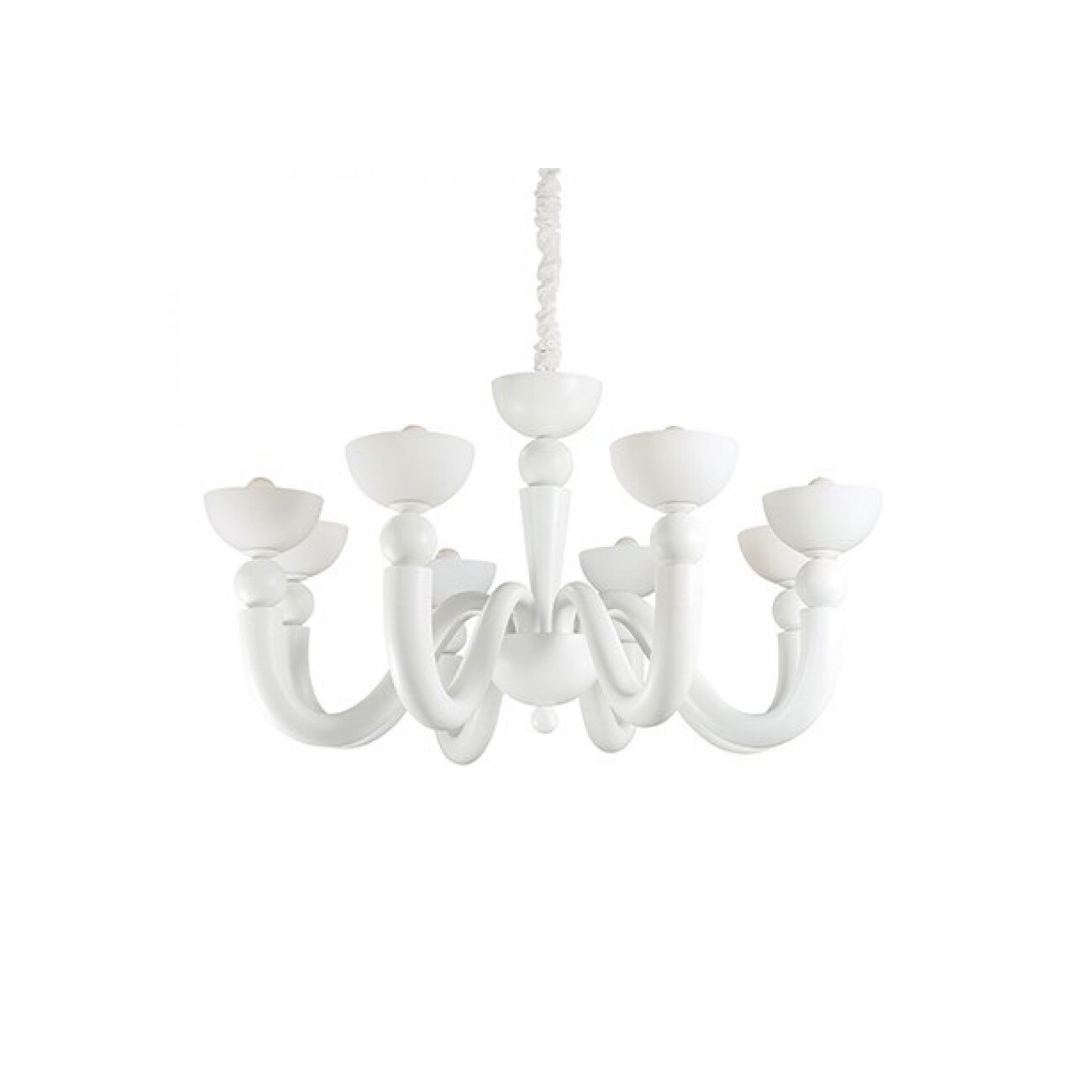 Lustra,Bon Bon SP8,IDEAL LUX,sticla,metal,alb