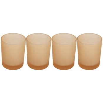 Set 4 suporturi de lumanari tip pastila, Rasteli, sticla, Ø 5 cm, h 6.5 cm, crem mat, art. 7106 Set 4 suporturi de lumanari tip pastila, Rasteli, sticla, Ø 5 cm, h 6.5 cm, crem mat, art. 7106