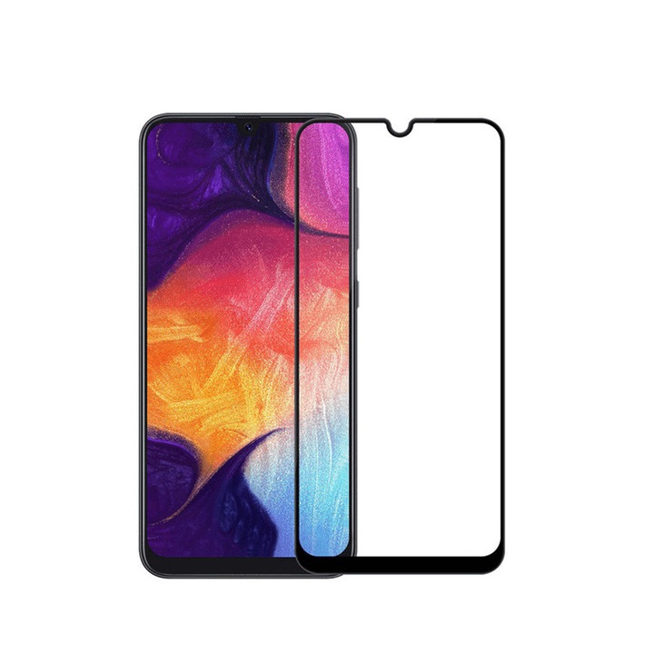 Folie protectie full size 5D sticla securizata full glue pentru Samsung Galaxy A40, negru