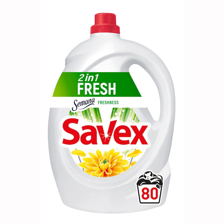 Detergent lichid SAVEX 2IN1 FRESH, 80 spalari, 4,4L