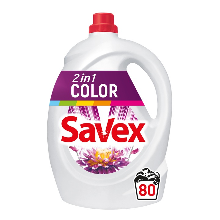 Detergent lichid SAVEX 2IN1 COLOR, 80 spalari, 4,4L