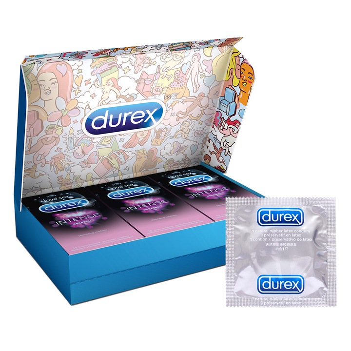 Durex Intense Óvszer diszkrét csomagolás, 30 darab