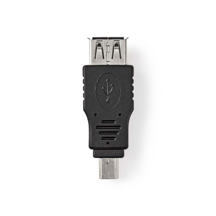 Adaptor USB 2.0 A mama - mini USB 5-Pin tata negru, Nedis
