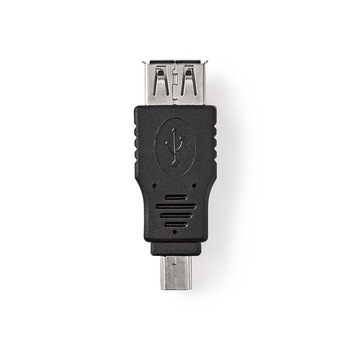 Adaptor USB 2.0 A mama - mini USB 5-Pin tata negru, Nedis Adaptor USB 2.0 A mama - mini USB 5-Pin tata negru, Nedis