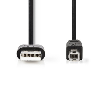Cablu USB 2.0 Nedis A tata - B tata 2m negru Cablu USB 2.0 Nedis A tata - B tata 2m negru