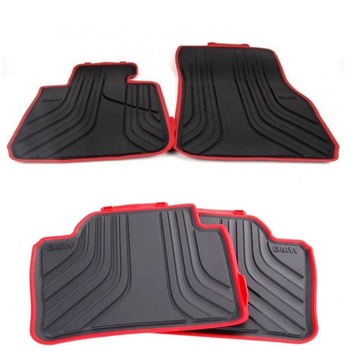 Set 4 covorase auto, fata + spate Originale, BMW Seria 3 F30 2011- Prezent, negru/rosu Set 4 covorase auto, fata + spate Originale, BMW Seria 3 F30 2011- Prezent, negru/rosu
