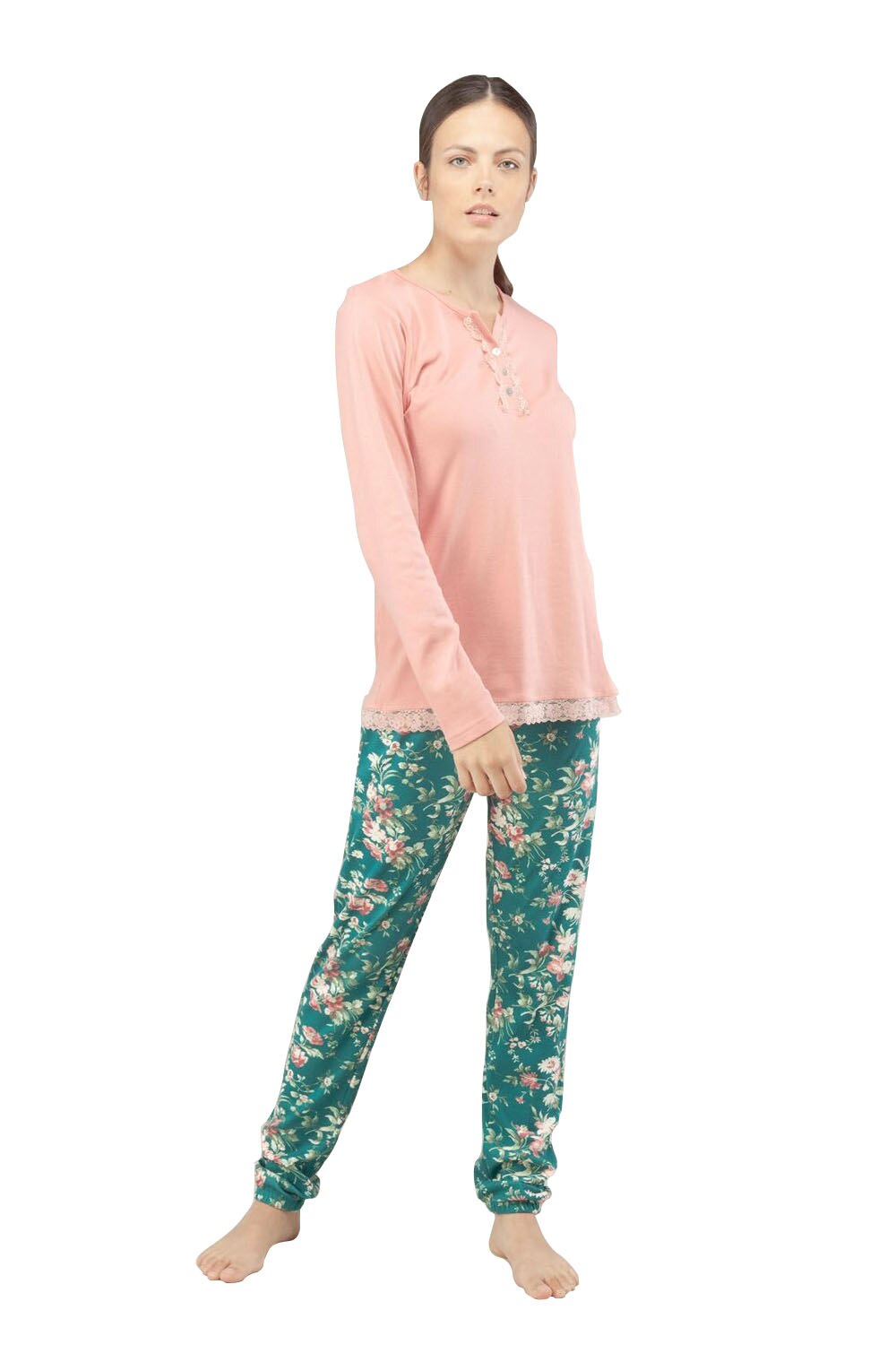 Set pijama subtire din bumbac cu dantela (2 piese), Gisela 3/1527