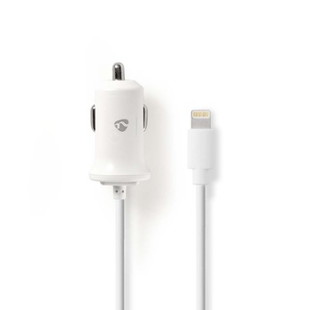 Incarcator auto Apple Lighting 2.4 A alb, Nedis Incarcator auto Apple Lighting 2.4 A alb, Nedis