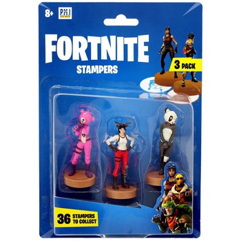 Set 3 x Figurine Fortnite Stampers, Cuddle Team Leader, Red Nosed Raider & Panda Team Leader, Epic Games Set 3 x Figurine Fortnite Stampers, Cuddle Team Leader, Red Nosed Raider & Panda Team Leader, Epic Games