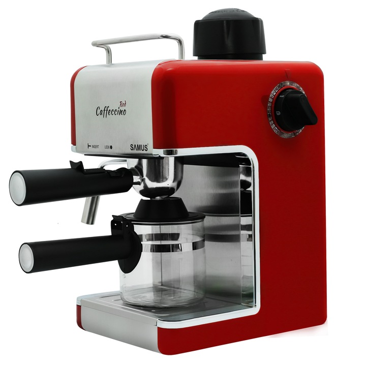 Espressor Cafea Samus, Caffeccino Red 800W 3.5 bar, Rosu