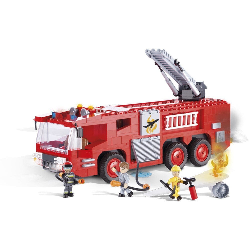 Set de construit Cobi masina de pompieri, 450 piese