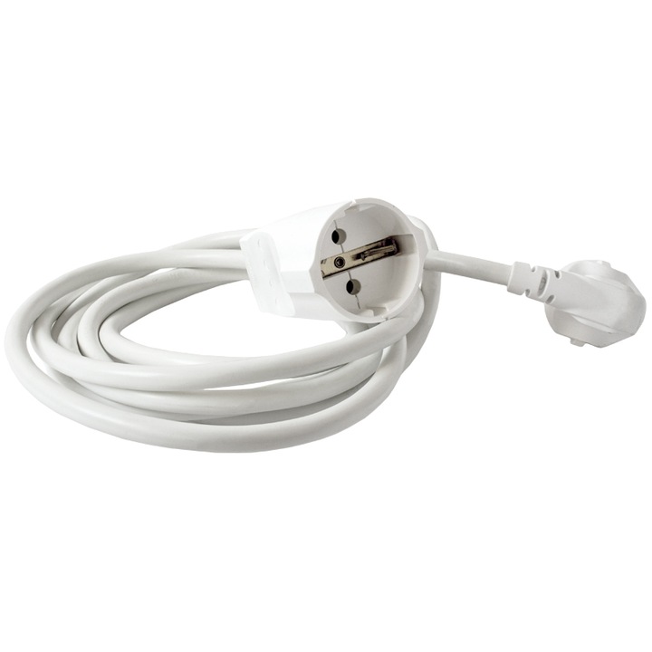 Разклонител Gebro с 1 гнездо 3G1.5, 5 м, Бял