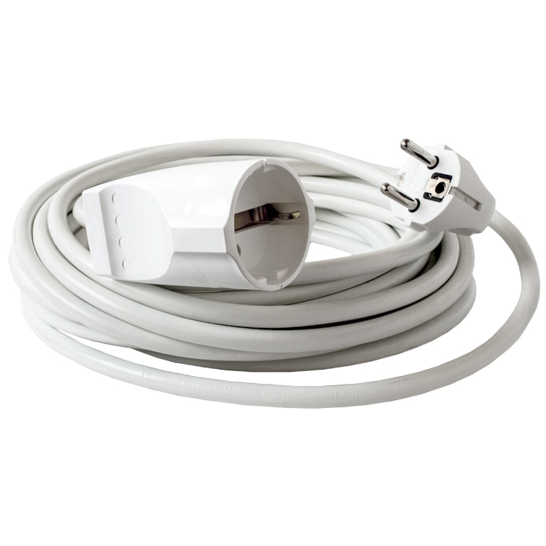 Prelungitor Gebro fisa + priza 3G1.5, 10 m, Alb