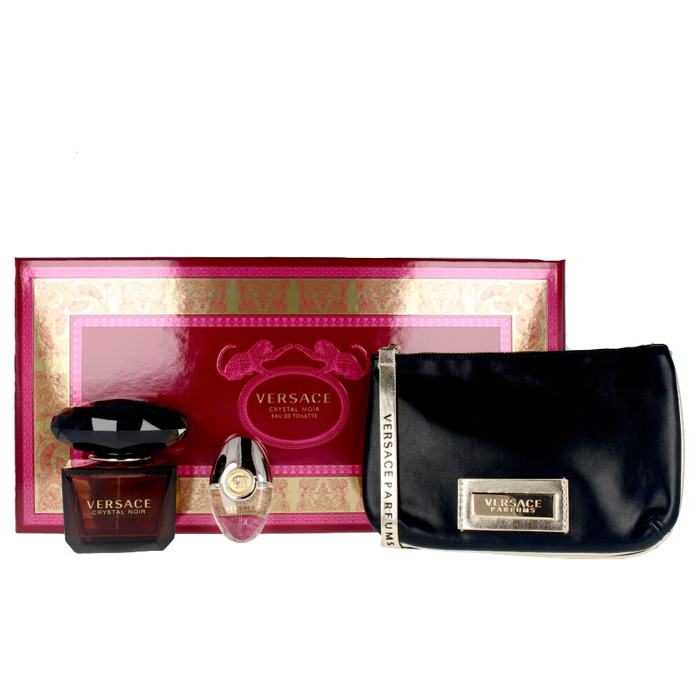 Set Apa de toaleta Versace Crystal Noir Eau de Toilette 90ml + Eau de Toilette 10ml + Cosmetic Bag, Femei, 90 ml