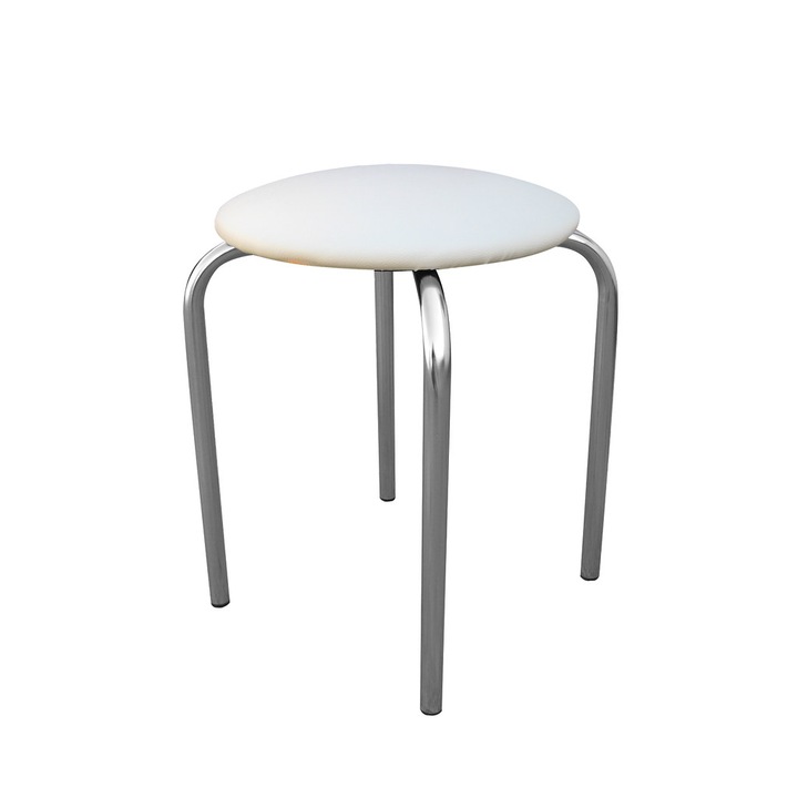 Домашен кухненски стол Concept Mobili, кремава екологична кожа