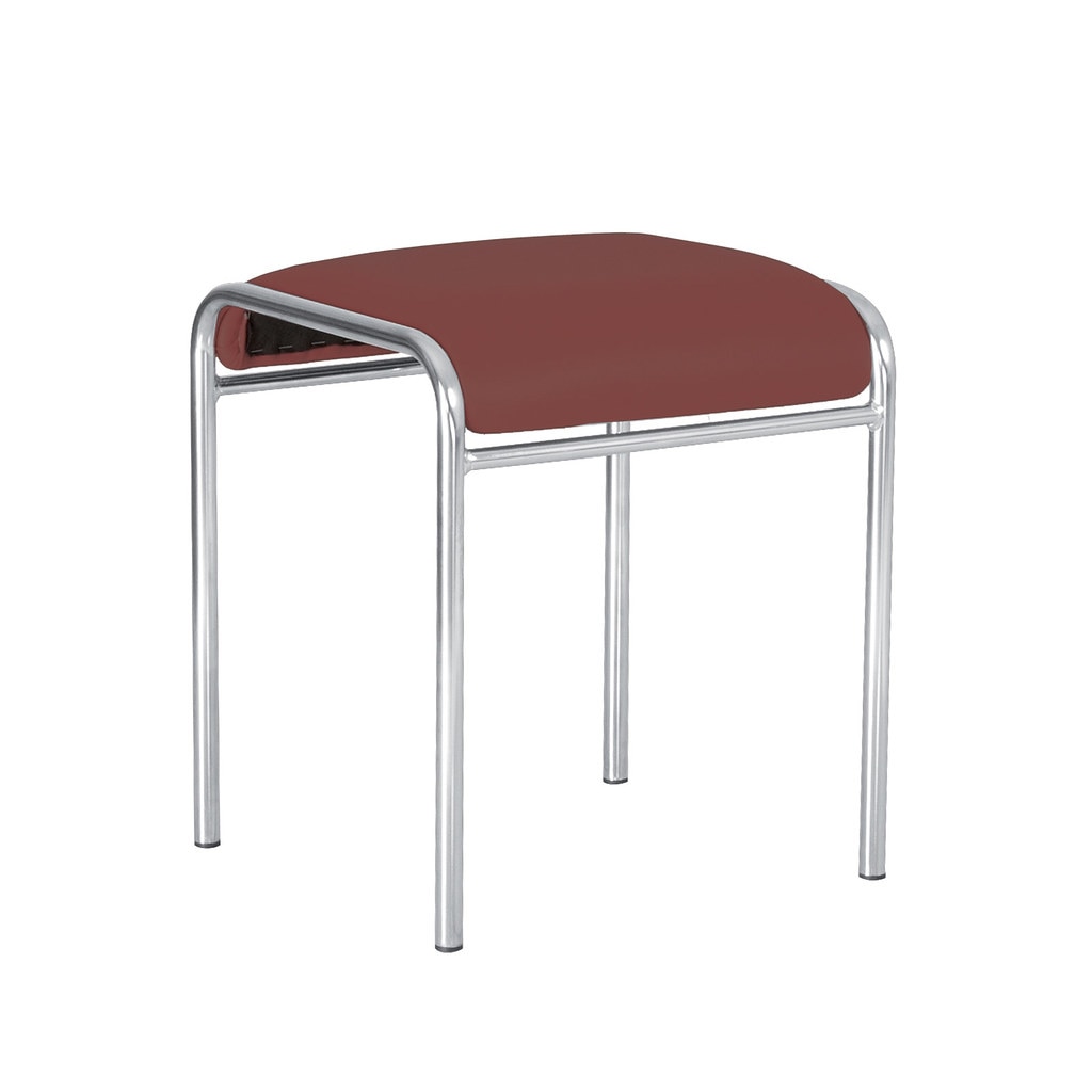 Scaun bucatarie CADDY CHROME, Carmin piele ecologica