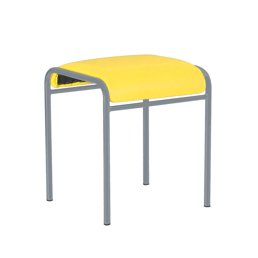 Scaun bucatarie CADDY ALU, Galben piele ecologica