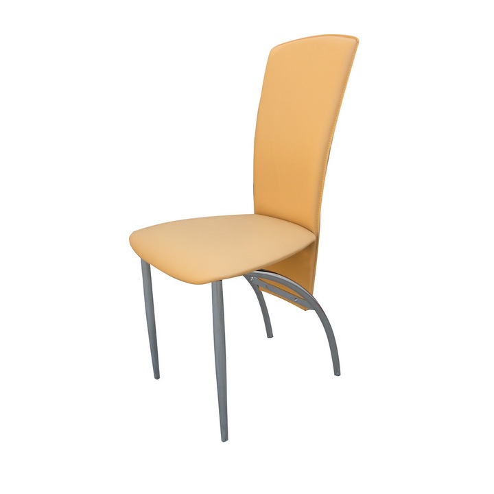 Кухненски стол Nora Chrome Екологична кожа Охра