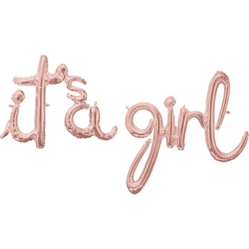Pachet litere It's a Girl script - rose gold, 41 cm, 39163 Pachet litere It's a Girl script - rose gold, 41 cm, 39163