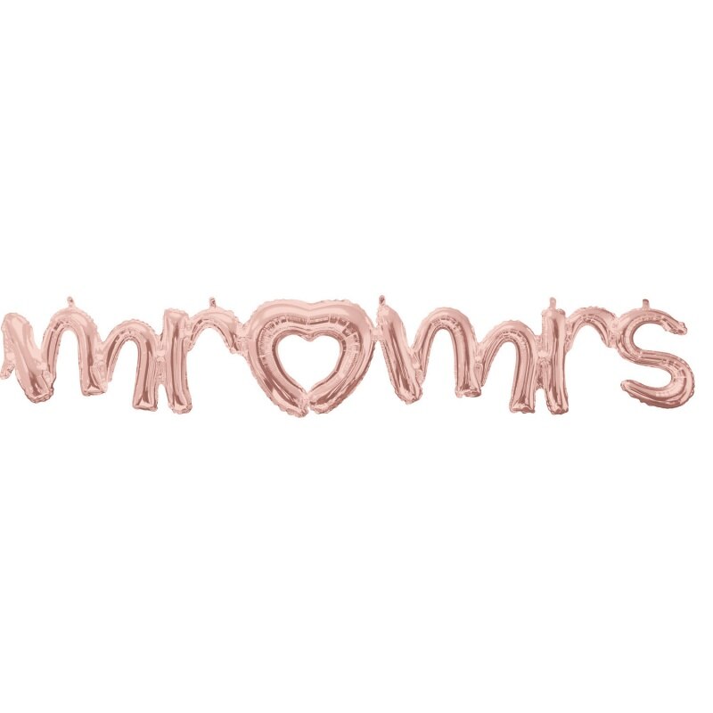 Pachet litere Mr & Mrs script - rose gold, 41 cm, 39159