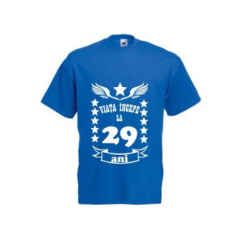 Tricou barbatesc personalizat viata incepe la 29 ani albastru M Tricou barbatesc personalizat viata incepe la 29 ani albastru M