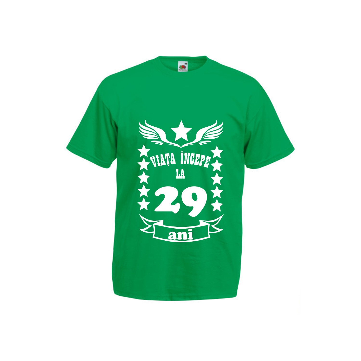 Tricou barbatesc personalizat viata incepe la 29 ani verde XL