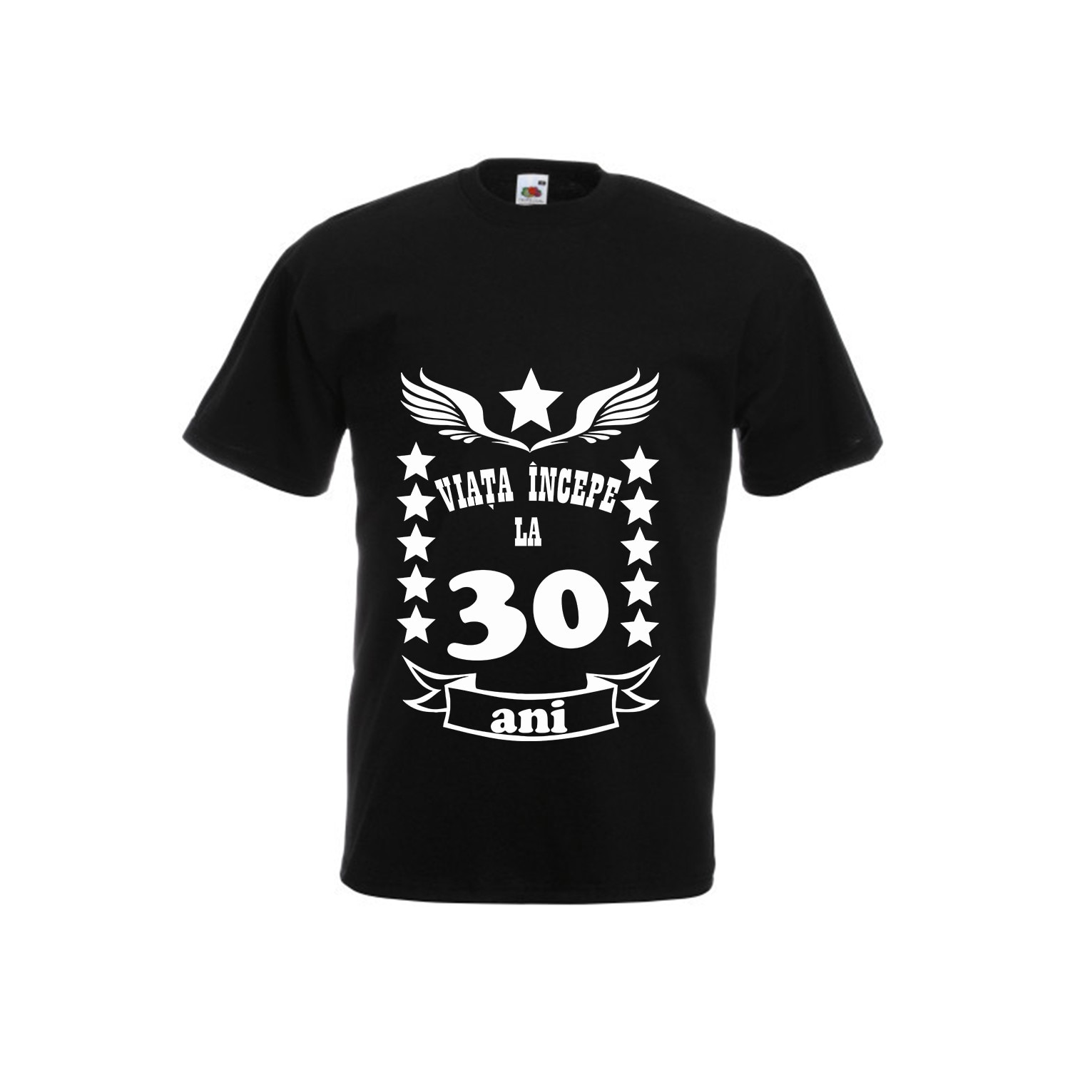 Tricou barbatesc personalizat viata incepe la 30 ani negru L