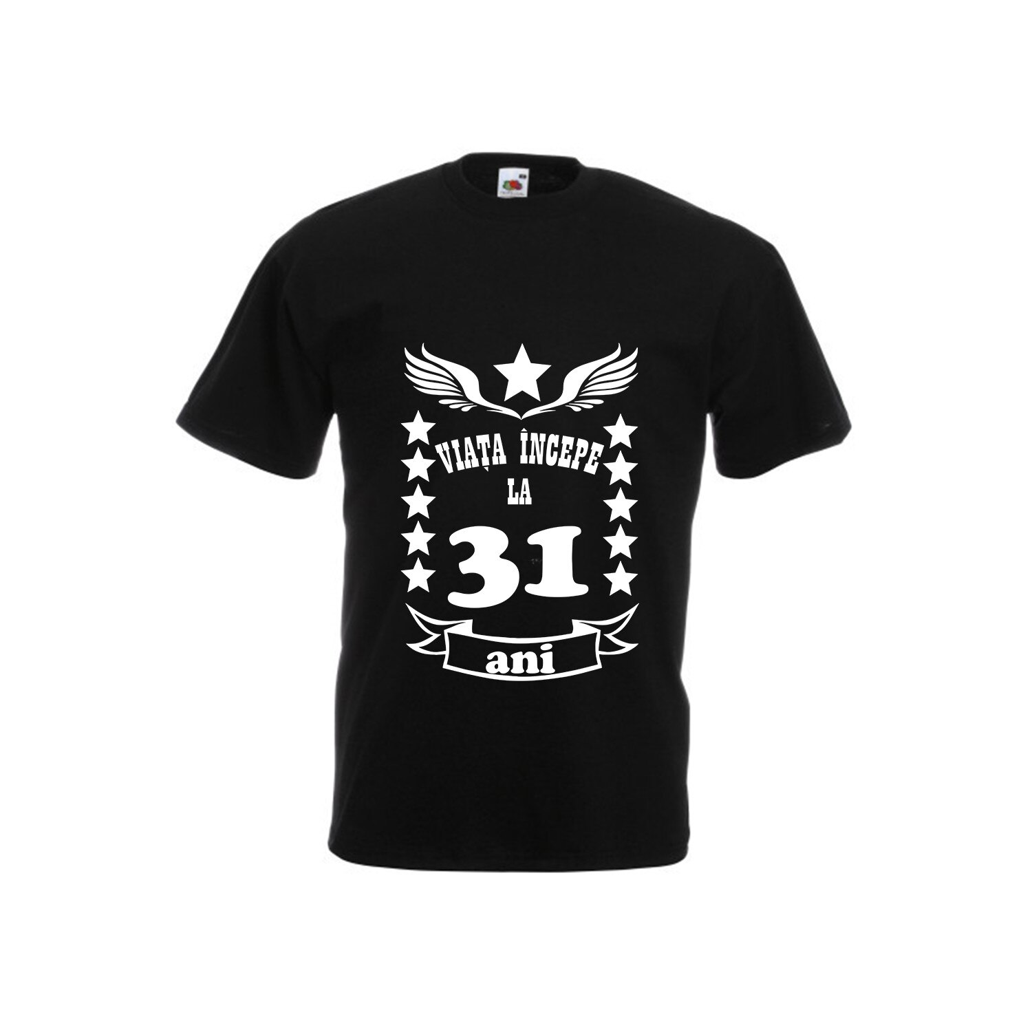 Tricou barbatesc personalizat viata incepe la 31 ani negru M