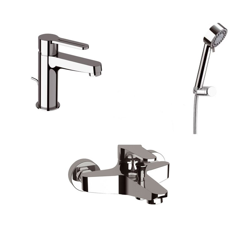 Set baterie lavoar, baterie cada/dus si set dus, crom, Smart