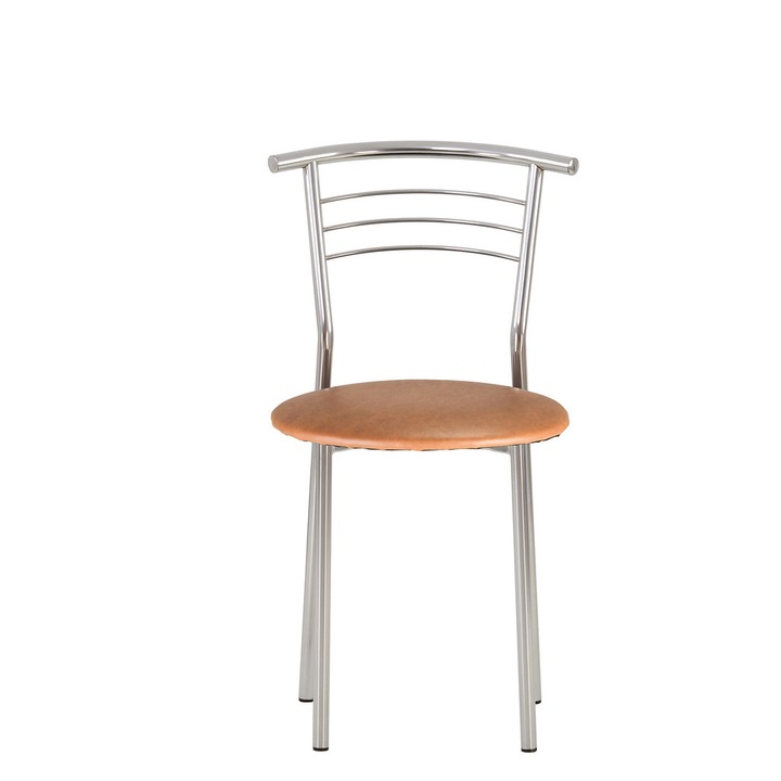 Кухненски стол Baroque Chrome, Concept Mobili, мед, екологична кожа