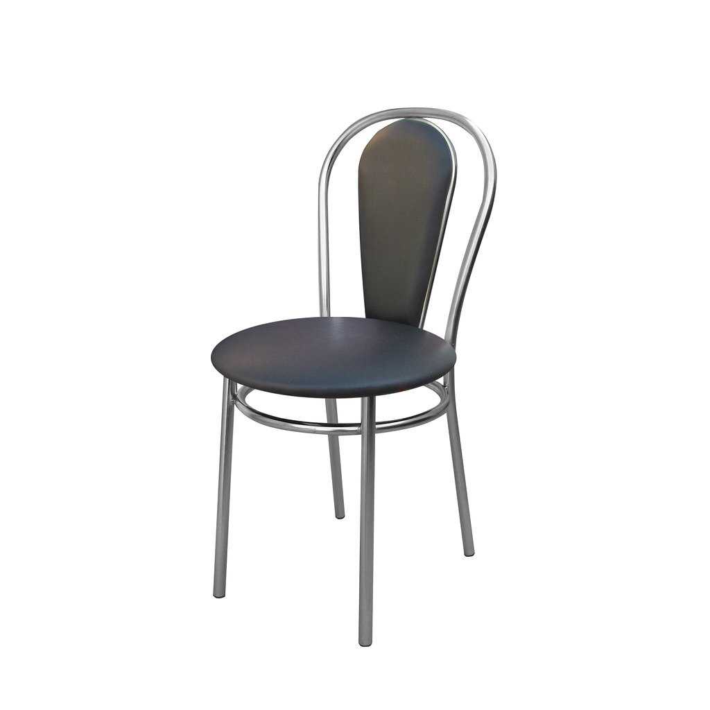 Scaun bucatarie FLORINO, Negru piele ecologica