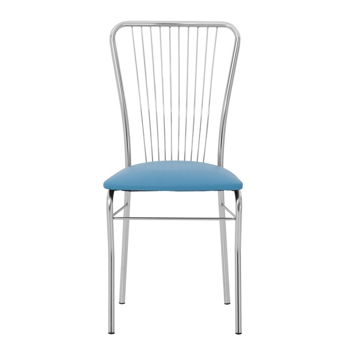 Laval Chrome konyhai szék, Concept Mobili, világoskék, ökológiai bőr
