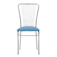 Scaun bucatarie Laval Chrome, Concept Mobili, albastru deschis, piele ecologica