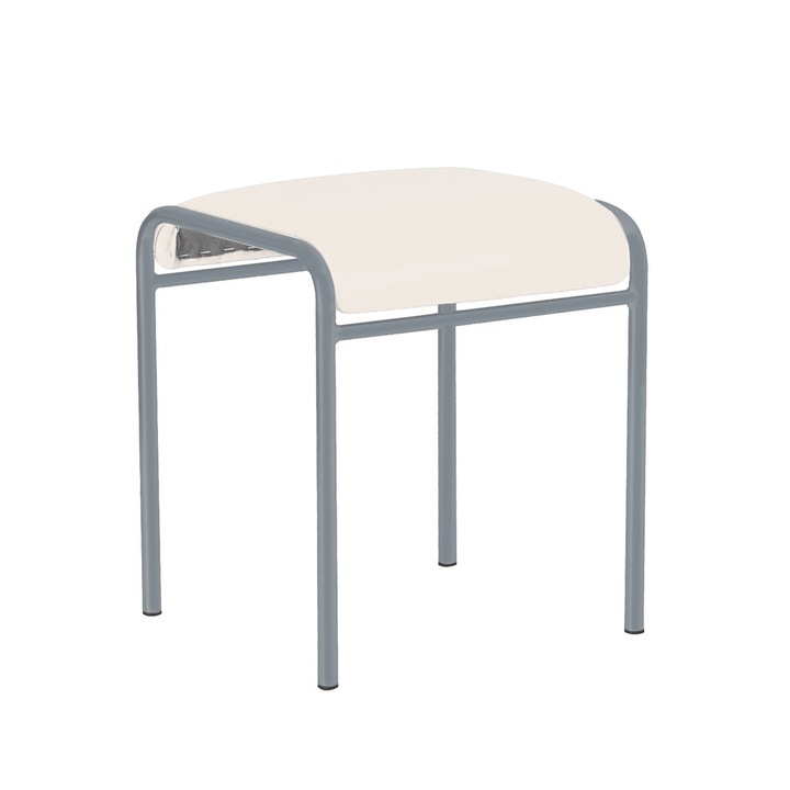 Set 4 scaune bucatarie CADDY Alu, Crem