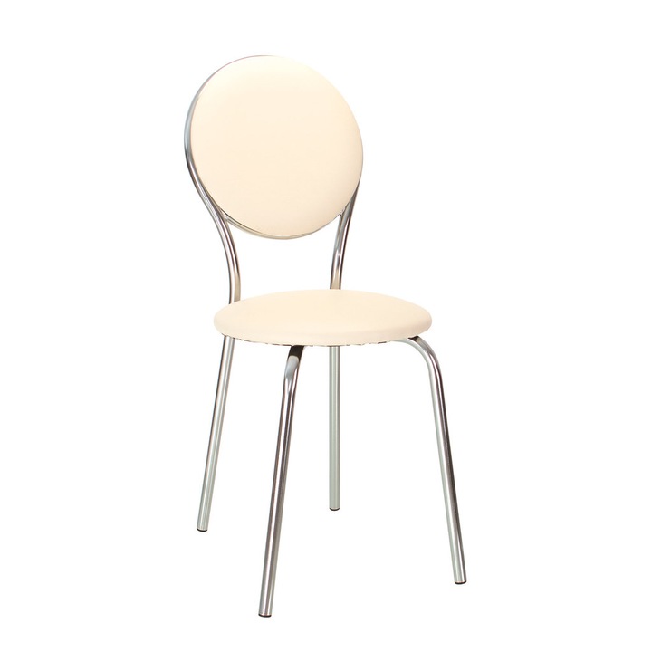 Fast Chrome konyhai szék, Cream ökológiai bőr