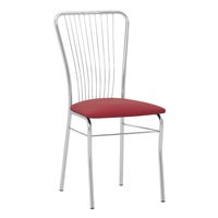 Scaun bucatarie Laval Chrome, Concept Mobili, carmin, piele ecologica