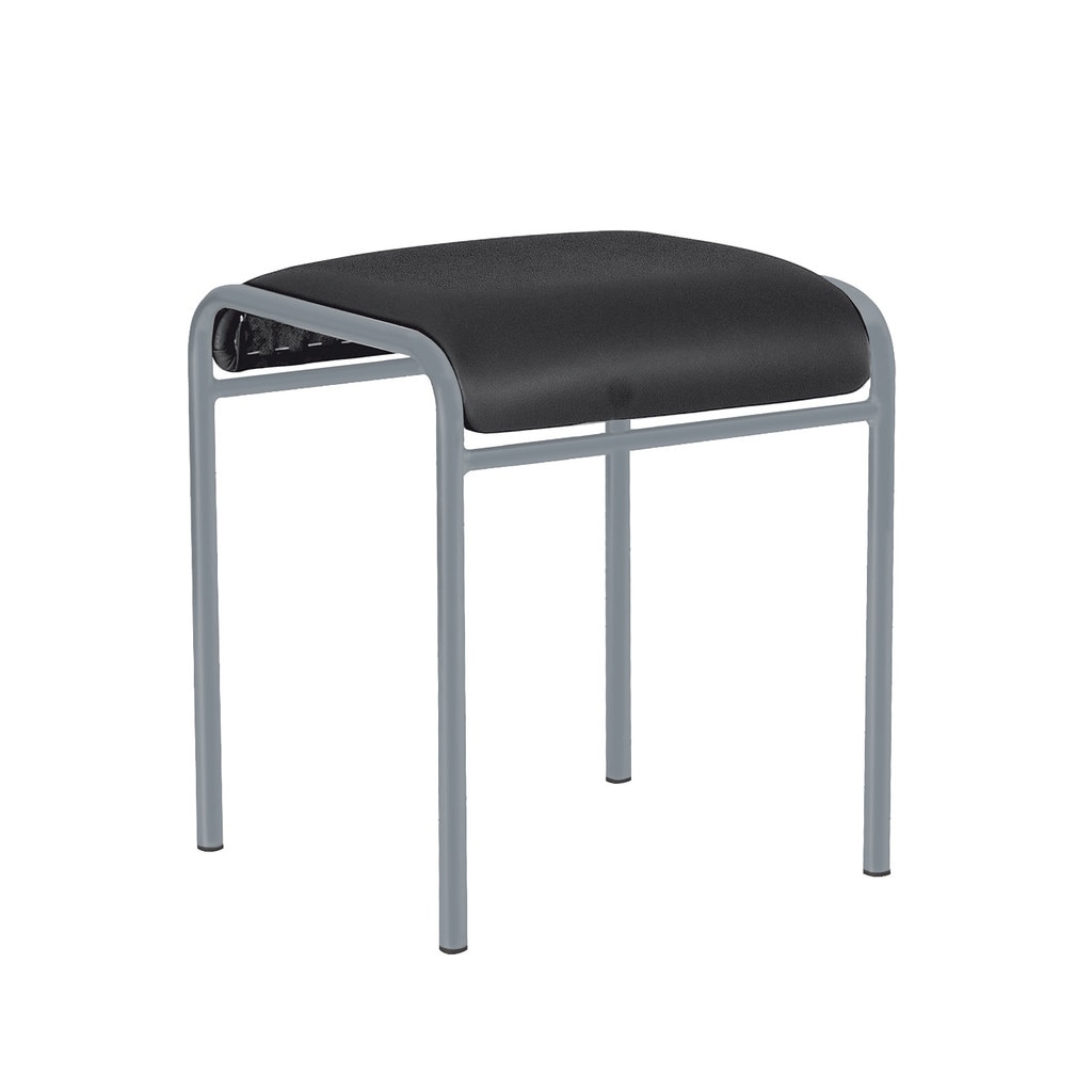 Scaun bucatarie CADDY ALU, Negru piele ecologica