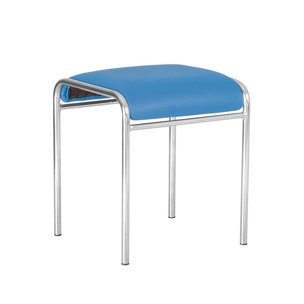 Scaun bucatarie CADDY CHROME, Albastru piele ecologica