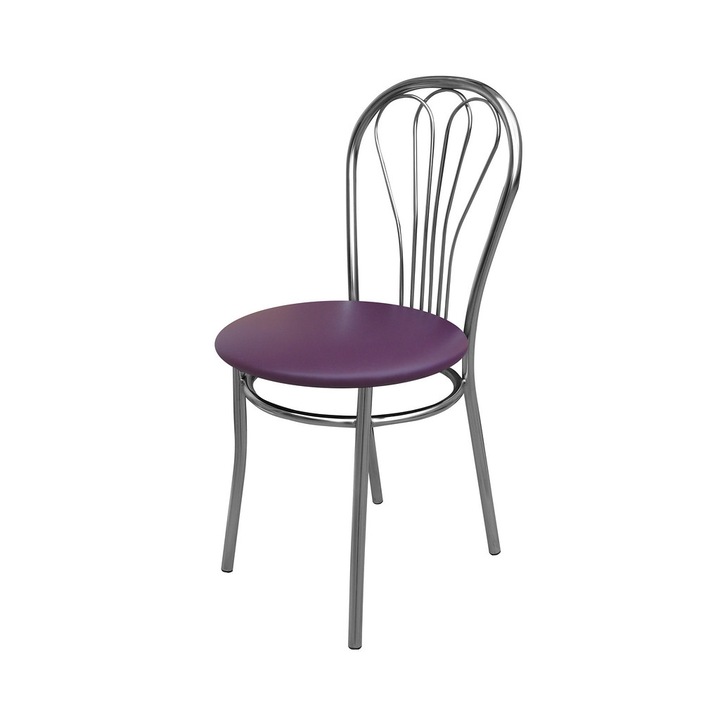 Кухненски стол Picard Chrome, лилава екологична кожа