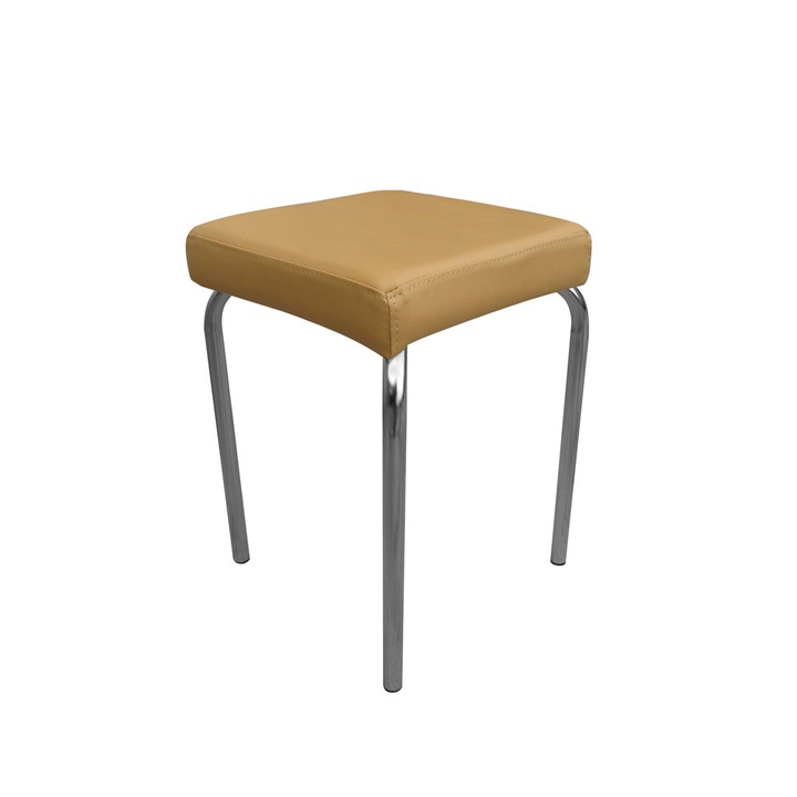 Scaun bucatarie Avida Chrome, Ocru piele ecologica