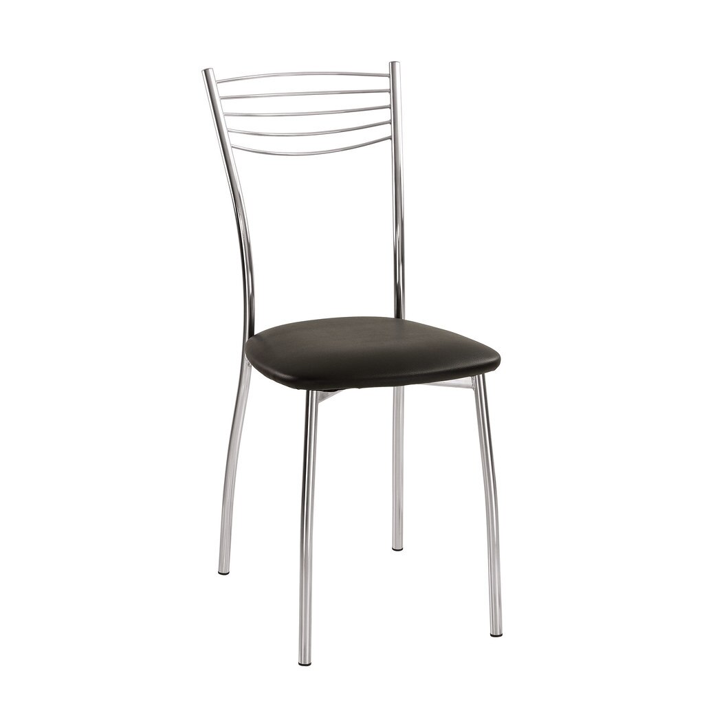 Scaun bucatarie VIOLA CHROME, Negru piele ecologica