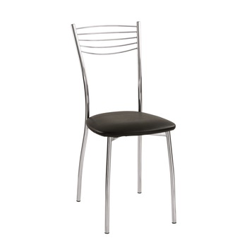 Scaun bucatarie VIOLA CHROME, Negru piele ecologica Scaun bucatarie VIOLA CHROME, Negru piele ecologica