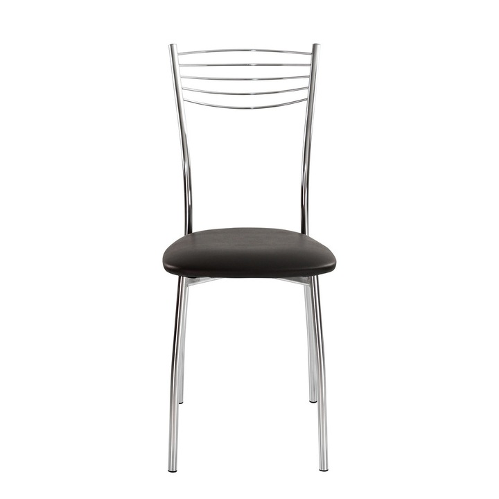 Scaun bucatarie VIOLA CHROME, Negru piele ecologica