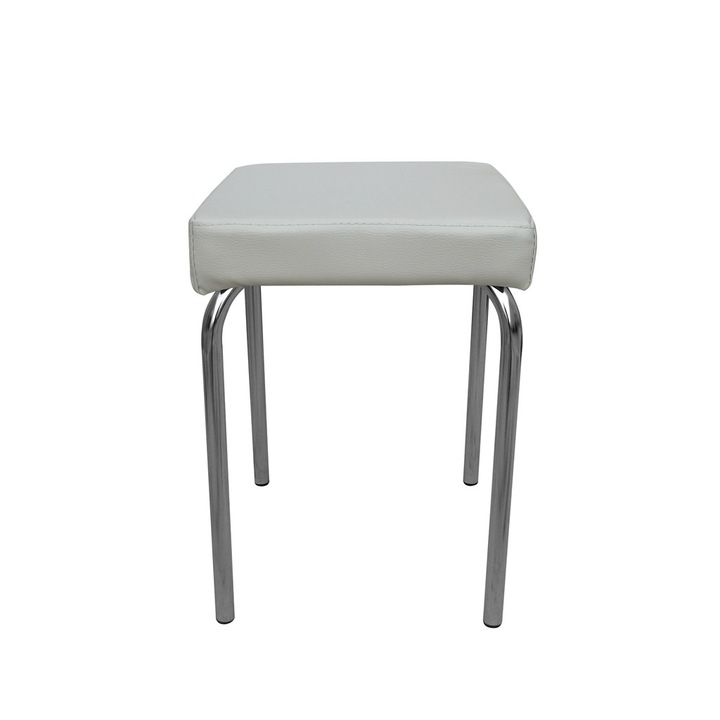 Кухненски стол Avida Chrome, Concept Mobili, кремава екологична кожа